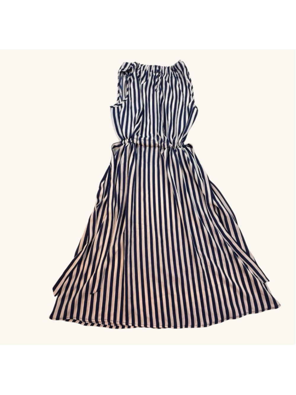 Juicy Couture Blue White Striped Sleeveless Handkerchief Hem Dress XL